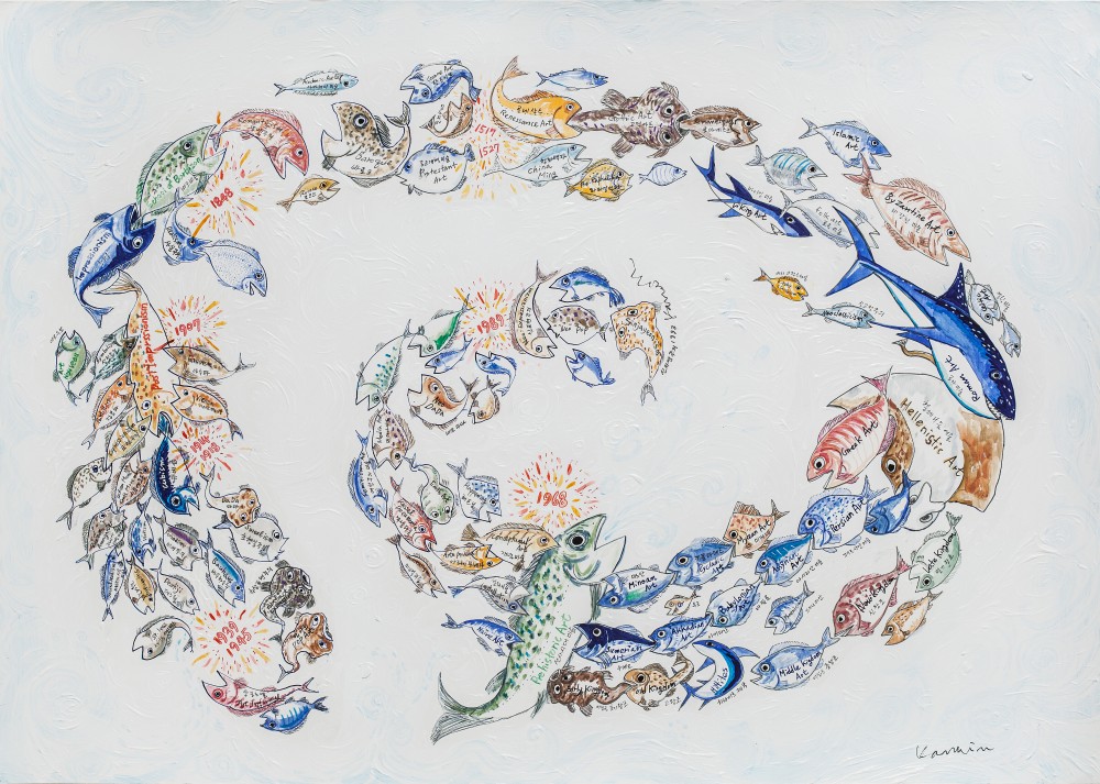 "신자연주의를 만든 74마리의 물고기들" 16_혼합재료_93x68cm
